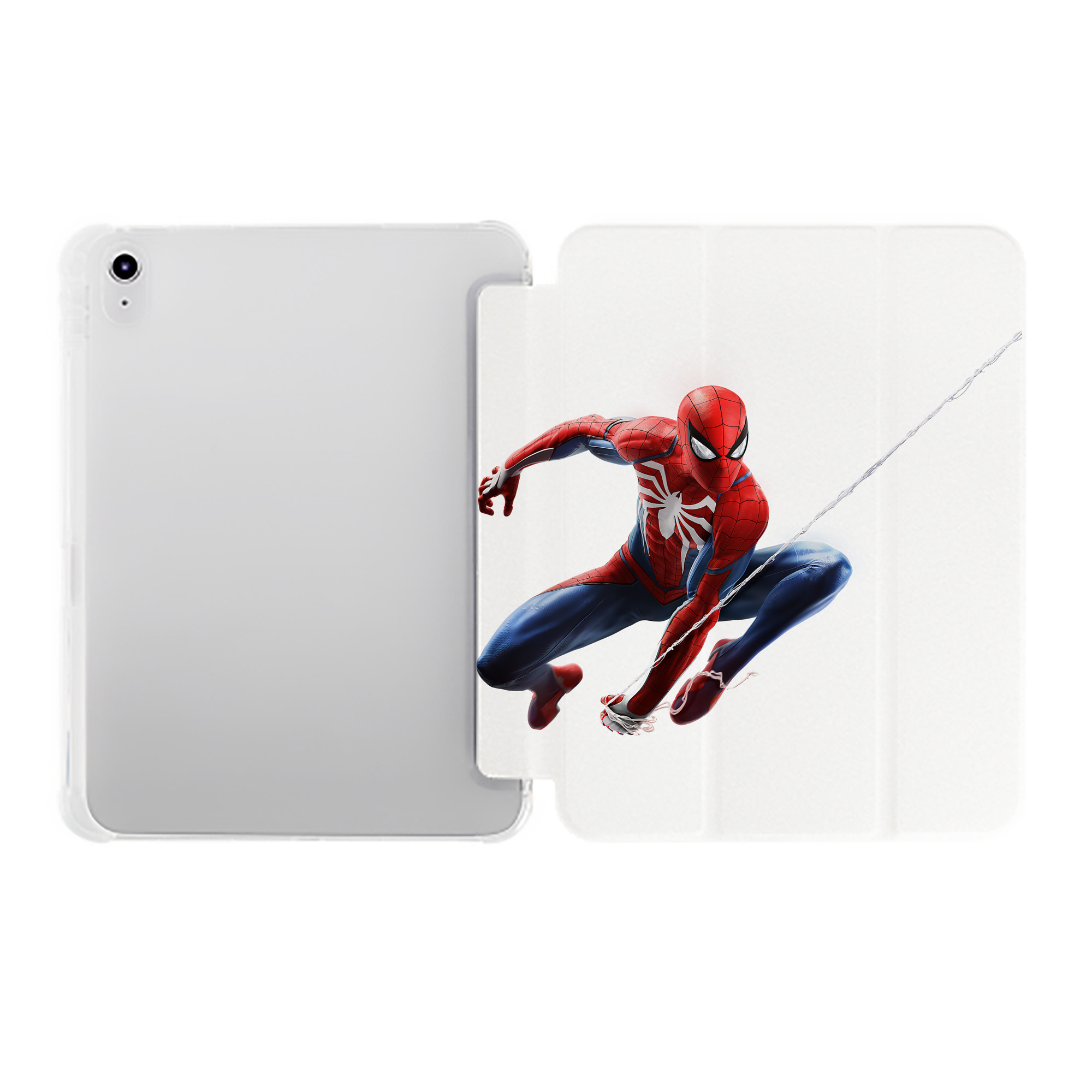 （画像用） Spider Man スパイダーマン IPad ケース ペン収納付き 三つ折りスタンド PUレザー×シリコン 対応機種9.5/10.5/10.9インチ
